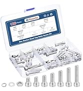 Kozelo 126pcs M6 Socket Head Cap Screws Bolts Nuts Assortment Kit - [M6x8/10/12/16/20/25/30mm] 30...
