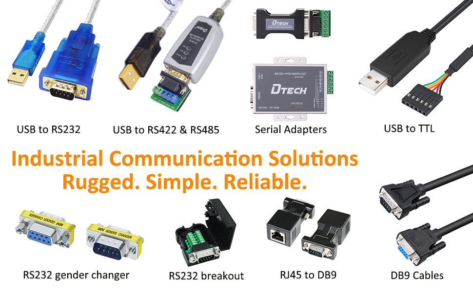 DTECH serial adapters RS232 RS422 RS485