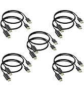 4K DisplayPort to HDMI Cable 10-Pack, 6 Feet Braided 4K Display Port DP to HDMI Adapter Cord Male...