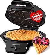 Mueller Heart 5 Waffle Maker, Waffle Iron, Adjustable Browning Control &amp; Nonstick, Cool Touch Han...