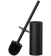 FORIOUS Toilet Brush and Holder Set, 304 Stainless Steel Long Handle Toilet Bowl Brush and Heavy ...