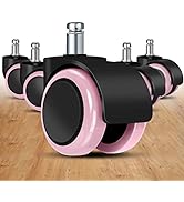 Office Chair Caster Wheels Replacement(Set of 5) for Hardwood Floors and Carpet- Heavy Duty Caste...
