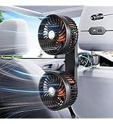 xuenair 12v/24v Cigarette Lighter Car Fan for Backseat Kids Baby, Powerful 3 Speed Quiet Rotatabl...