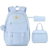WINDARS School Backpack with Lunch Box for Teen Girls, Cute College Backpacks for Women Students ...
