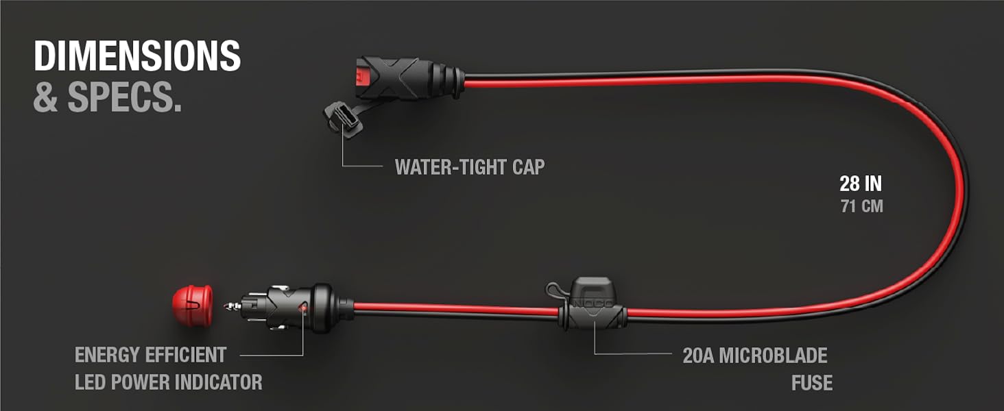 NOCO GC003 X-Connect 12V Dual-Size Male Plug Accessory For NOCO Genius Smart Battery Chargers