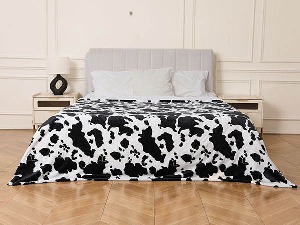 heated electric blanket cow print throw twin full queen fast even heating washable soft cozy 