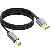 Danfetsoy USB 2.0 Printer Cable 6ft, USB A Male to B 2.0Male Cable High-Speed Nylon Braided for D...