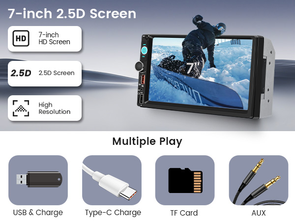 Car Stereo Double Din Car Radio Wireless Carplay Android auto Touch Screen