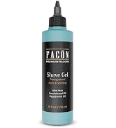 Facón Transparent Shaving Gel for Men w/Aloe Vera, Cooling Menthol, Peppermint &amp; Sandalwood Oil S...