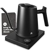 Greater Goods Electric Gooseneck Kettle - Perfect for Tea and Pour Over Coffee, 1200 Watt (Onyx B...