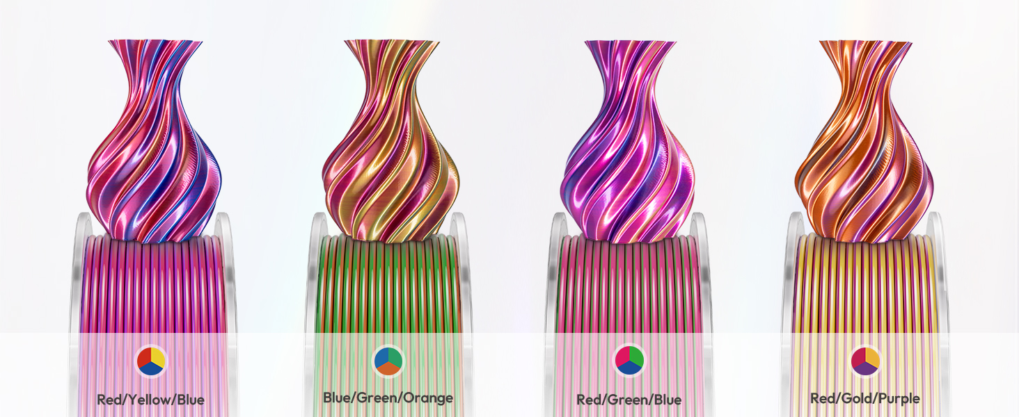 PLA Slik Tri-color Filament