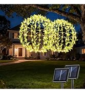 Joomer Solar Hanging Ball Lights Outdoor, 2-Pack 13in &amp; 11in Total 264 LED Solar Globe Lights, 8 ...