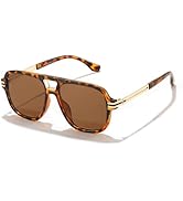 FEISEDY Retro Aviator Sunglasses for Women Men Vintage Trendy Oversized Square Shades UV400 B0106