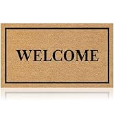 AMARU DOOR MATS - Natural Coir Door Mat, Minimal Shedding, Heavy Duty Non-Slip Welcome Mat for Fr...
