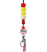 Obookey Teacher Lanyards for ID Badges and Keys Cute Silicone Beads Beaded Breakaway Lanyard for ...