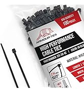 Zip Ties ProSecure UV Resistant Black Nylon Cable Ties - 50lb Tensile Strength - Durable Wire Tie...