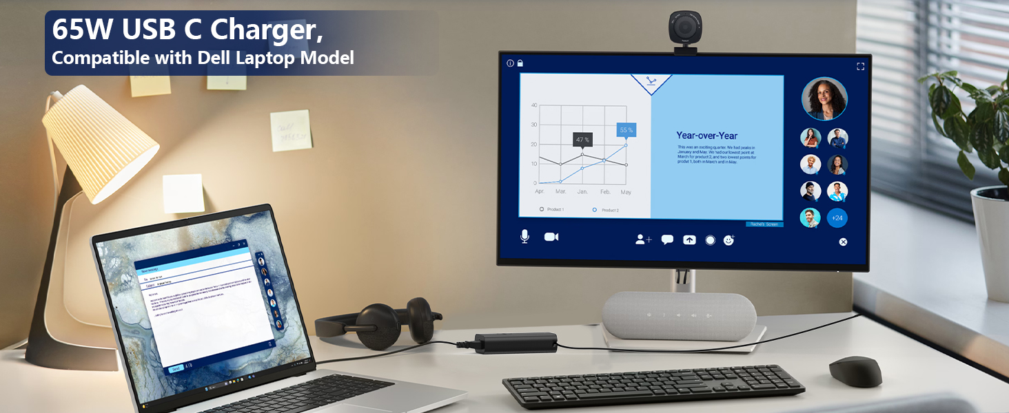 Compatible with dell 65W USB C Charger