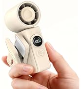 Portable Clip-On Mini Fan, Hands-Free, Turbo Personal Handheld Fans Rechargeable w/ 4 Wind &amp; LED ...
