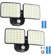 YTKIH Rechargeable Battery Operated Light, 2500&amp;4000LM Motion Sensor Security Light(1-3 Months En...