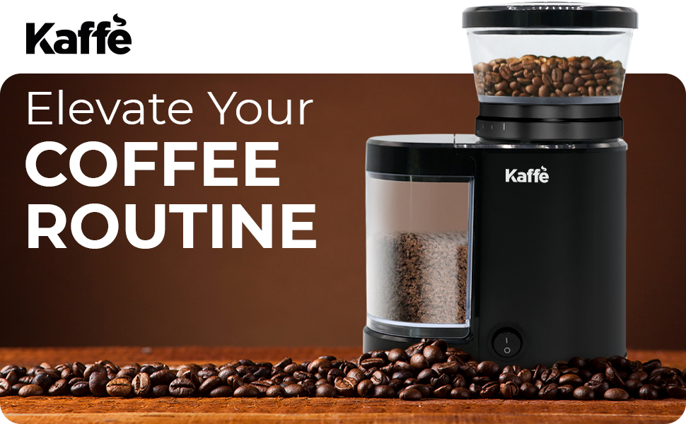 Kaffe Burr Coffee Grinder Electric Adjustable Settings for Precision Coffee Bean Grinding