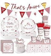 144Pcs That's Amore Party Decorations Italian Themed Bachelorette Party Supplies Pizza Theme Disp...