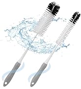 Bottle Cleaner Brush Set - Long Handle Bottle Brushes for Cleaning Narrow Neck Bottles, Beer, Win...