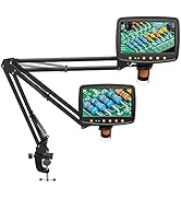 Hayve Microscope Arm Stand,Adjustable Metal Bracket with Clamp and Grommet Base,Coin Microscope M...