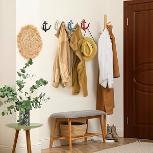 Yarlung 4 Pack Vintage Nautical Anchor Design Wall Hooks