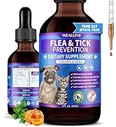 WEALLIN Flea and Tick Prevention Support for Cats and Dogs Natural Flea Treatment Drops with Mult...