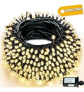 Connectable 88Ft 240LED Christmas String Lights Outdoor Indoor, Warm White | 13 Modes Extendable ...