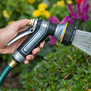Melnor Nozzle being used to spray a garden