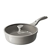 Redchef Ceramic Coated Nonstick Frying Pan with Cover, Large Deep Saute Pan Skillet, Induction Re...