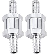 GSTP 2 Packs 3/8" 10mm Aluminium Alloy Non Return One Way Fuel Line Check Valve Sliver