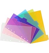2 Pack A6 Binder Dividers 6 Tabs Bright Color Plastic Binder Index Tabs Planner Divider for Round...