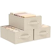 ENUMAIL Collapsible Fabric Storage Boxes,Linen Fabric Cube Organizer Baskets,Storage Bins for Org...