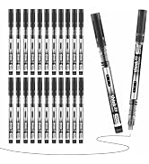 BASUNOCL 24 Count Fine Point Pen Liquid Rollerball Pens, 0.5mm Black Ink Ultra Fine Point Pens Sm...