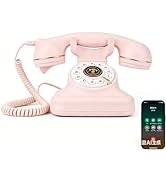 Pink Bluetooth Landline Phone, Uvital Bluetooth Phone with Speakerphone, Retro Home Phones with M...