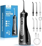 JTF Portable Water Flosser for Teeth: 3 Modes &amp; 10 DIY Pressure Levels Cordless Oral Irrigator fo...