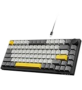 ATTACK SHARK Hot Swappable Mechanical Keyboard,75% TKL RGB Backlit Wired Gaming Keyboard with Kno...