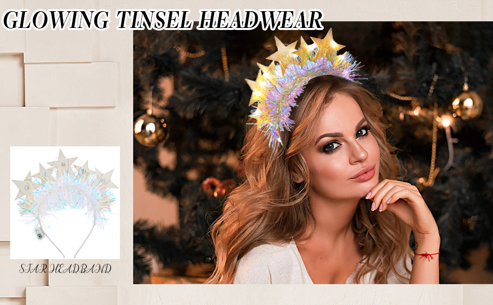 glowing tinsel headband