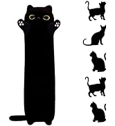 Rexinc Long Cat Plush Body Pillow,19.68'' Kawaii Black Cat Plush Kitten Plush Sleeping Pillow Sof...
