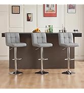 DUMOS Bar Stools Set of 4, 24 inch Counter Height Bar Stools, Upholstered Modern Kitchen Barstool...