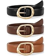 JASGOOD 3 Pack Women Belts for Jeans Pants Ladies Leather Waist Belt Casual Fashion Trend Belt fo...