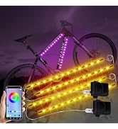 2-Pack Bike Lights for Night Riding, 47 Flashing Modes Colorful Smart Scooter Lights with Battery...