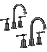 Classical 8 Inch Bathroom Faucet, Bathroom Faucets for Sink 3 Holes, Widespread Brushed Nickel Ba...