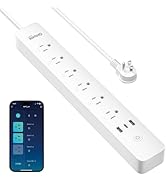 GHome Smart Power Strip, WiFi Surge Protector with 6 Individually Controlled Outlets, 3 USB Ports...