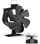 HIDALIFE Oscillating Wood Stove Fan - Heat Powered 6 Blade Auto-Spin &amp; 60° Rotation for Wood/Pell...
