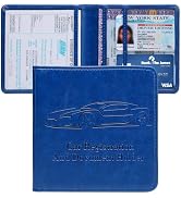 Peisicne Car Registration and Insurance Holder, Vehicle Glove Box Car Organizer with Magnetic Clo...
