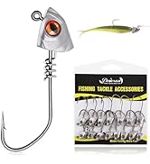 Dovesun 15pcs Screw Lock Swimbait Jig Heads 2X Strong High-Carbon Steel Fishing Jigs with 3D Eyes...