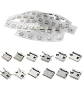12 Types Micro USB Port Kit Female Jack Plug Connector, 5-Pin Micro USB Sockets Kit for MP3/MP4/M...